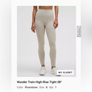 Lululemon Riverstone Wunder Train Leggings